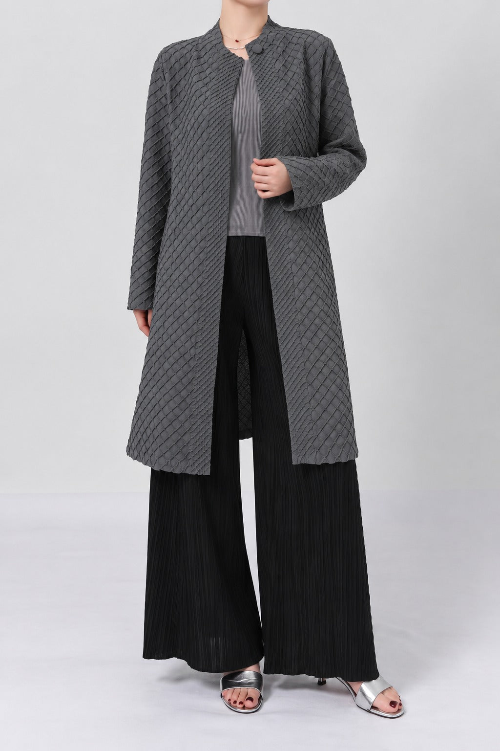 Maeve Lattice Duster - Grey