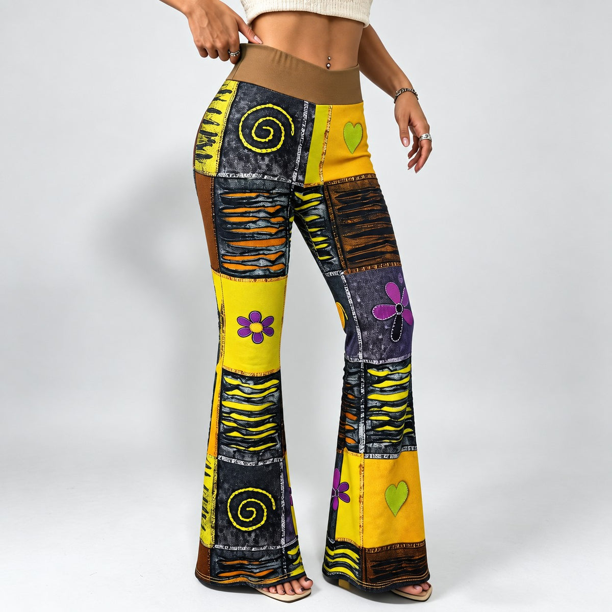 Liora Patchwork Flare - Yellow