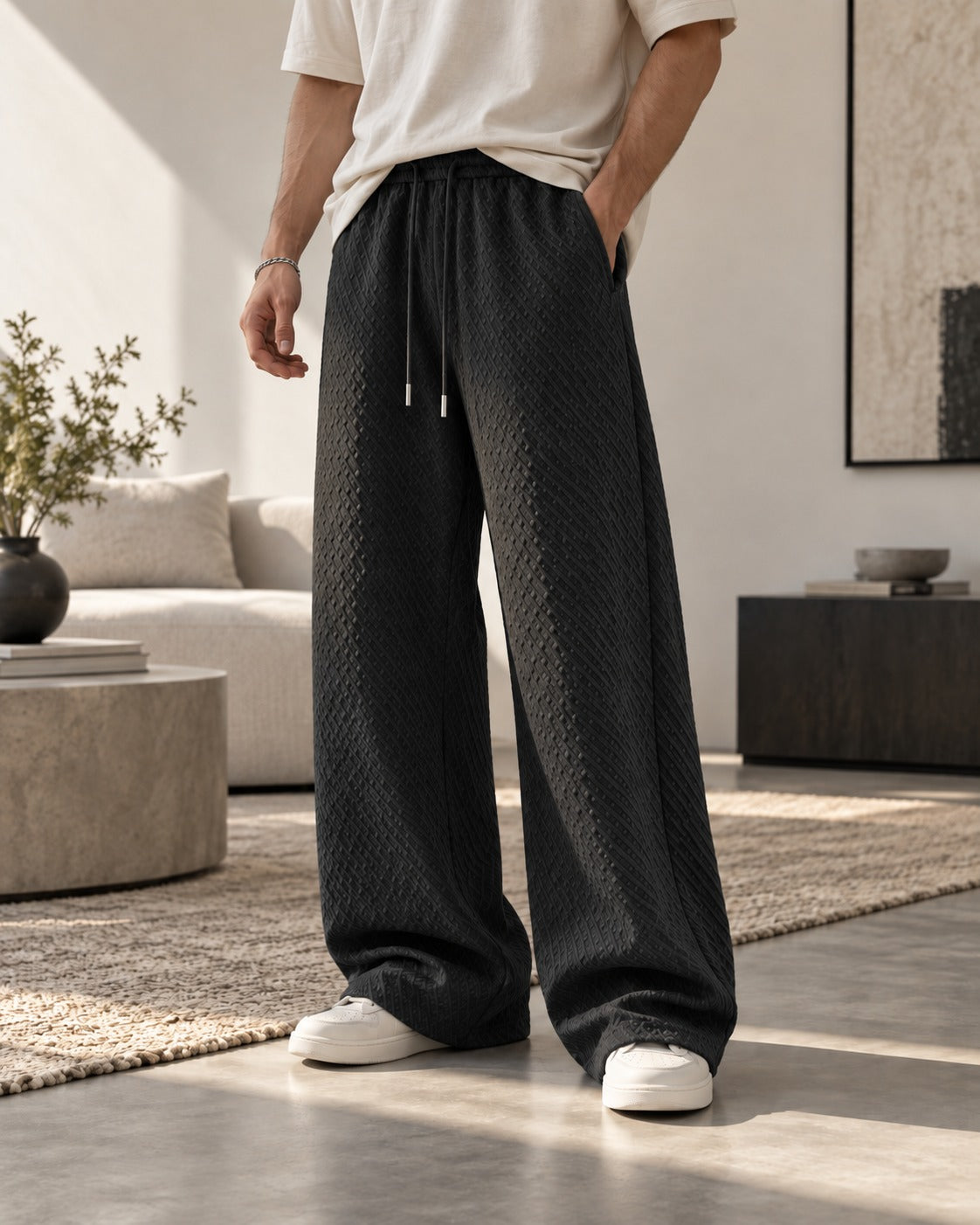 Arlo Lattice Pant - Black