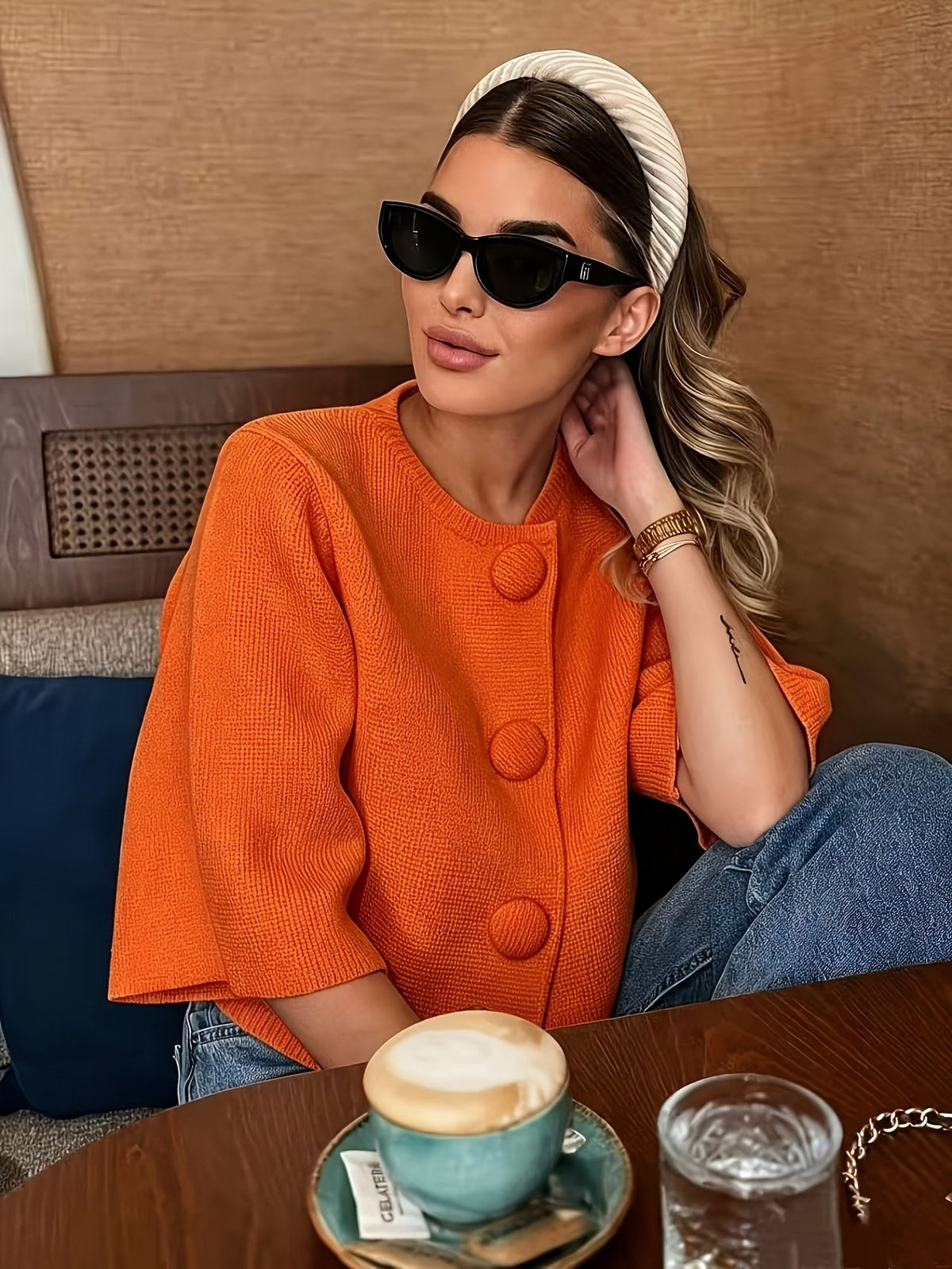 Willa Boxy Crop Jacket - Orange