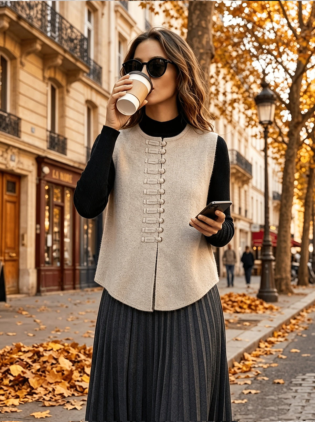 Vera Frog Vest - Cream