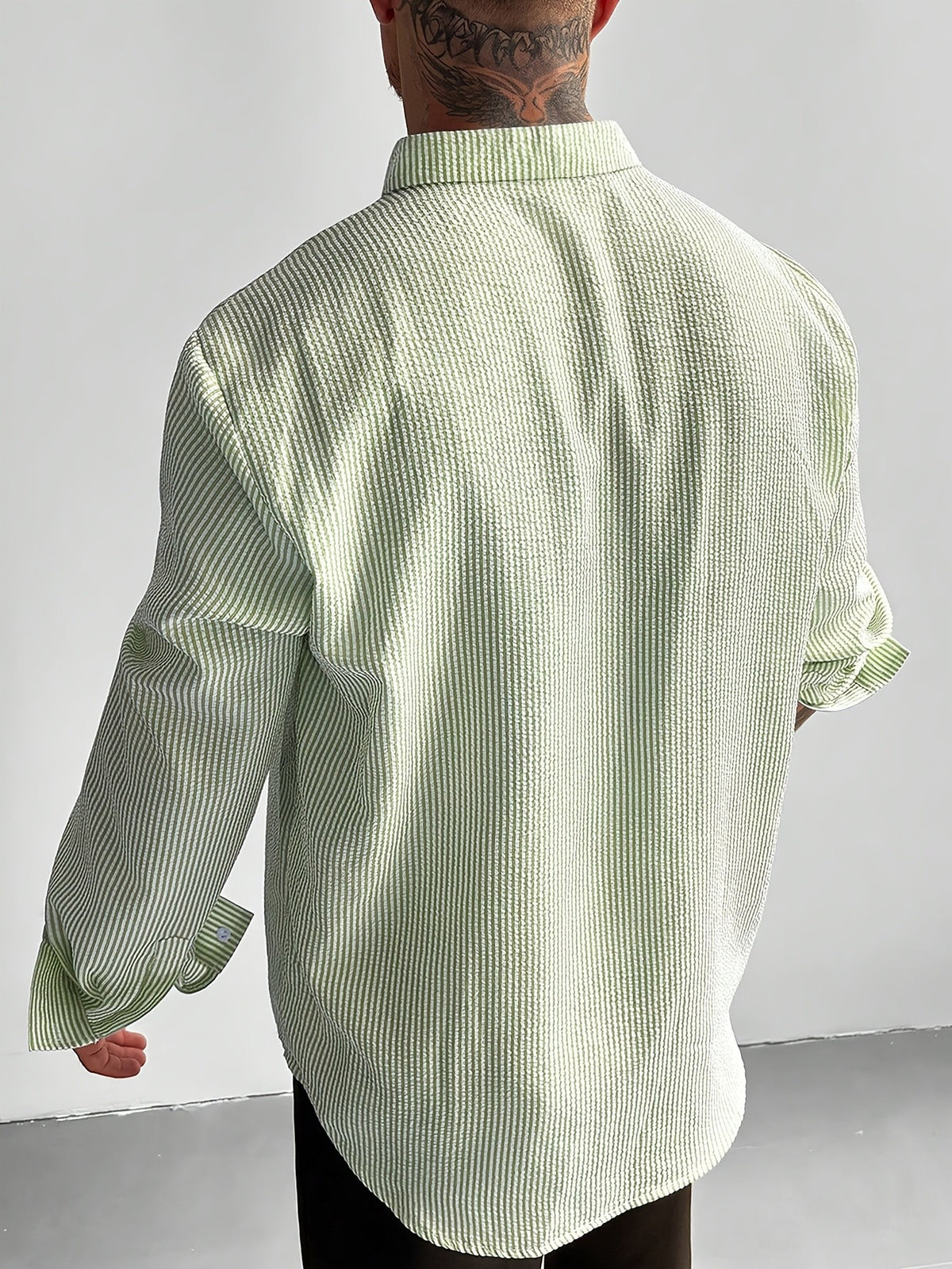Silas Seersucker Shirt - Olive