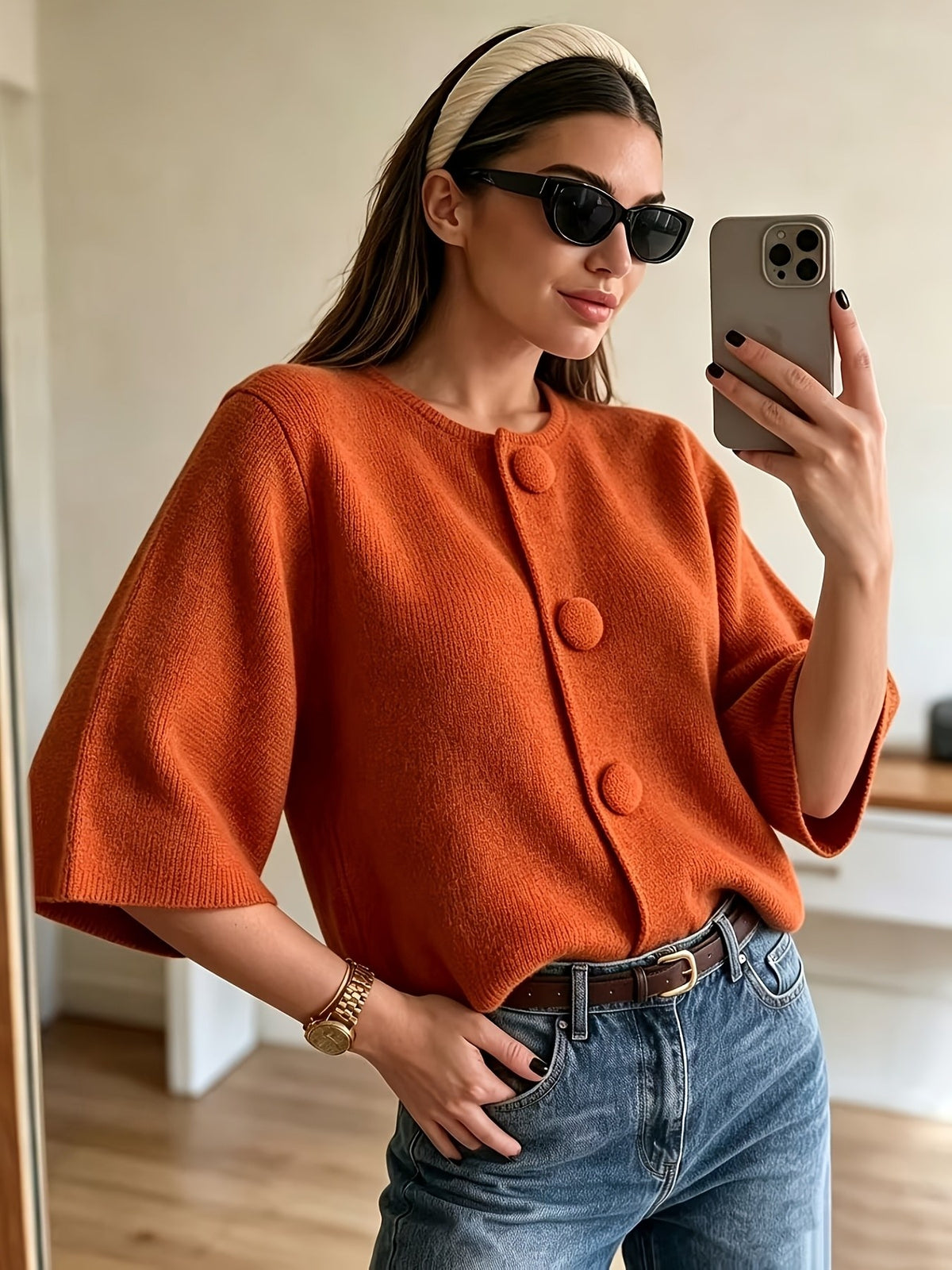 Willa Boxy Crop Jacket - Orange