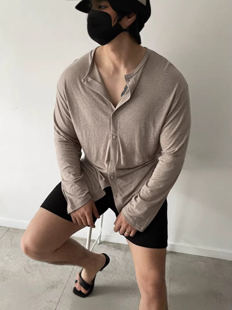 Cassian Slub Shirt - Taupe