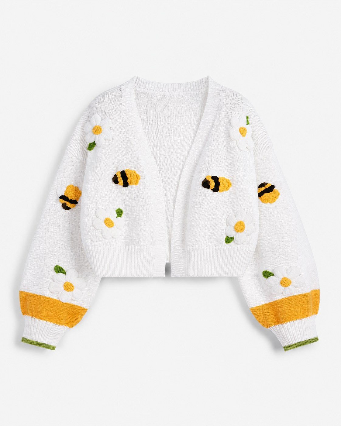 Posy Knit Cardigan — White