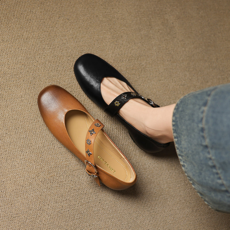 Knox Genuine Leather Flats