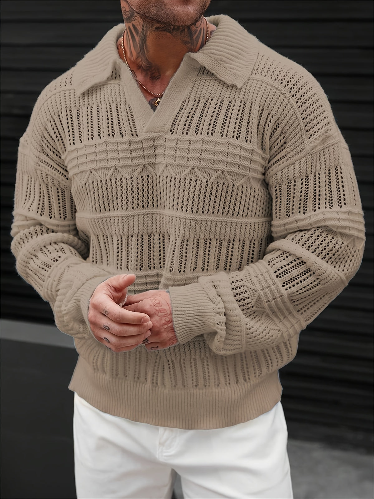 Toren Lattice Polo - Khaki