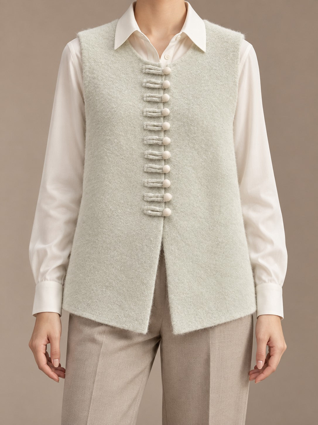 Vera Frog Vest - Cream