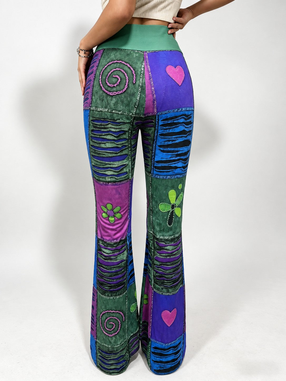 Liora Patchwork Flare - Green