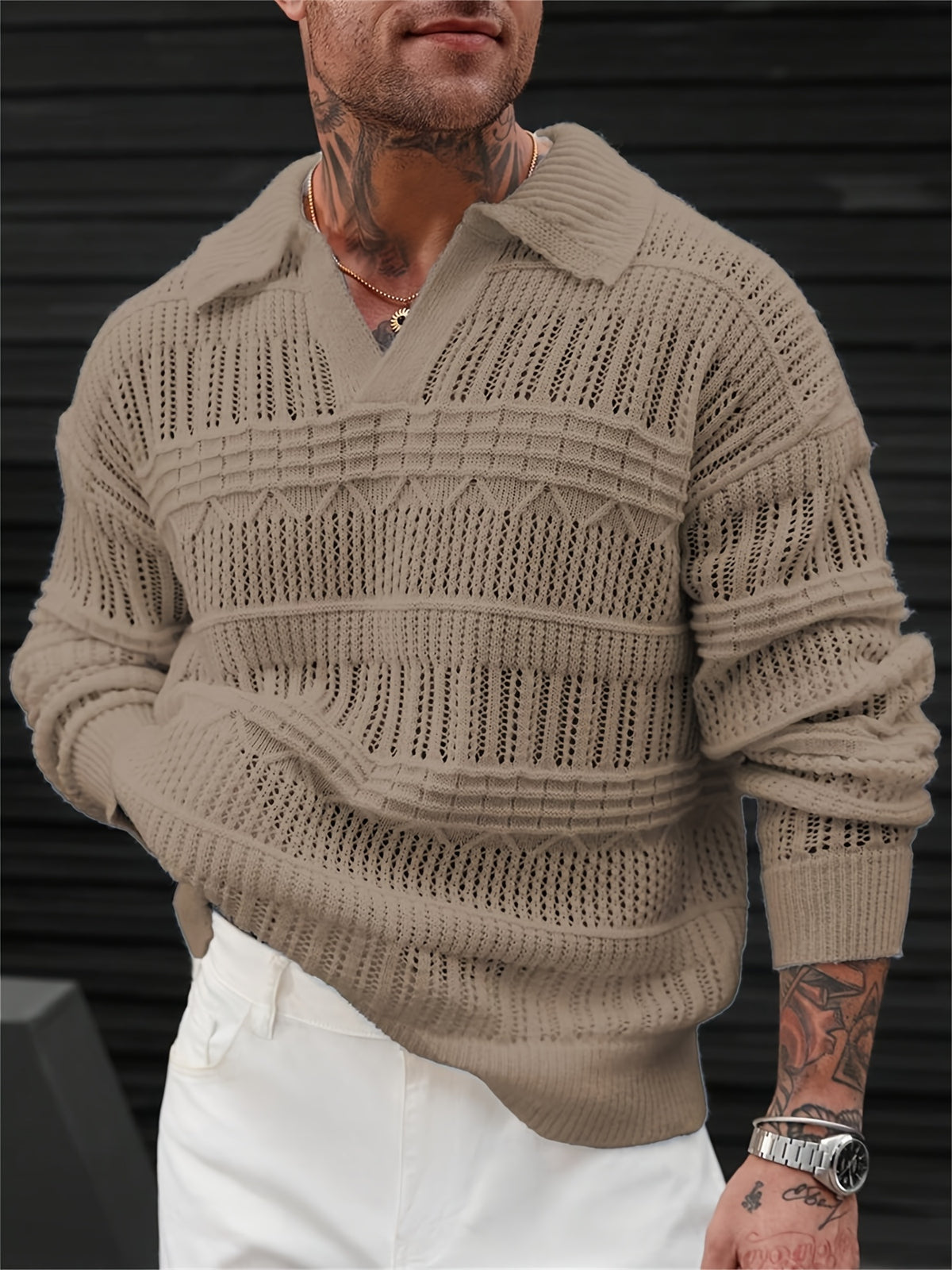 Toren Lattice Polo - Khaki