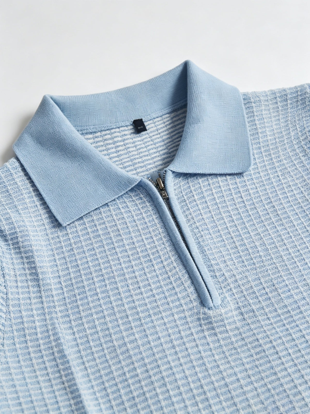 Beck Waffle Polo - Light Blue