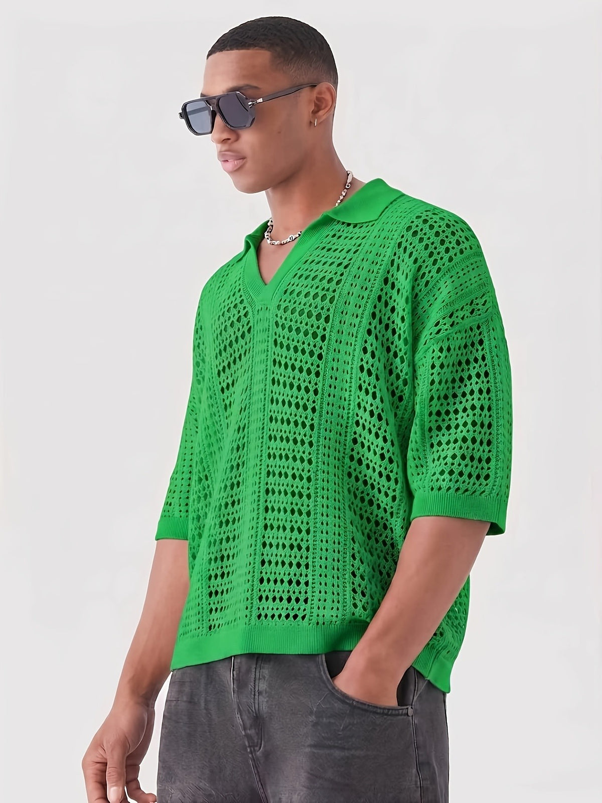Milo Lattice Polo - Emerald