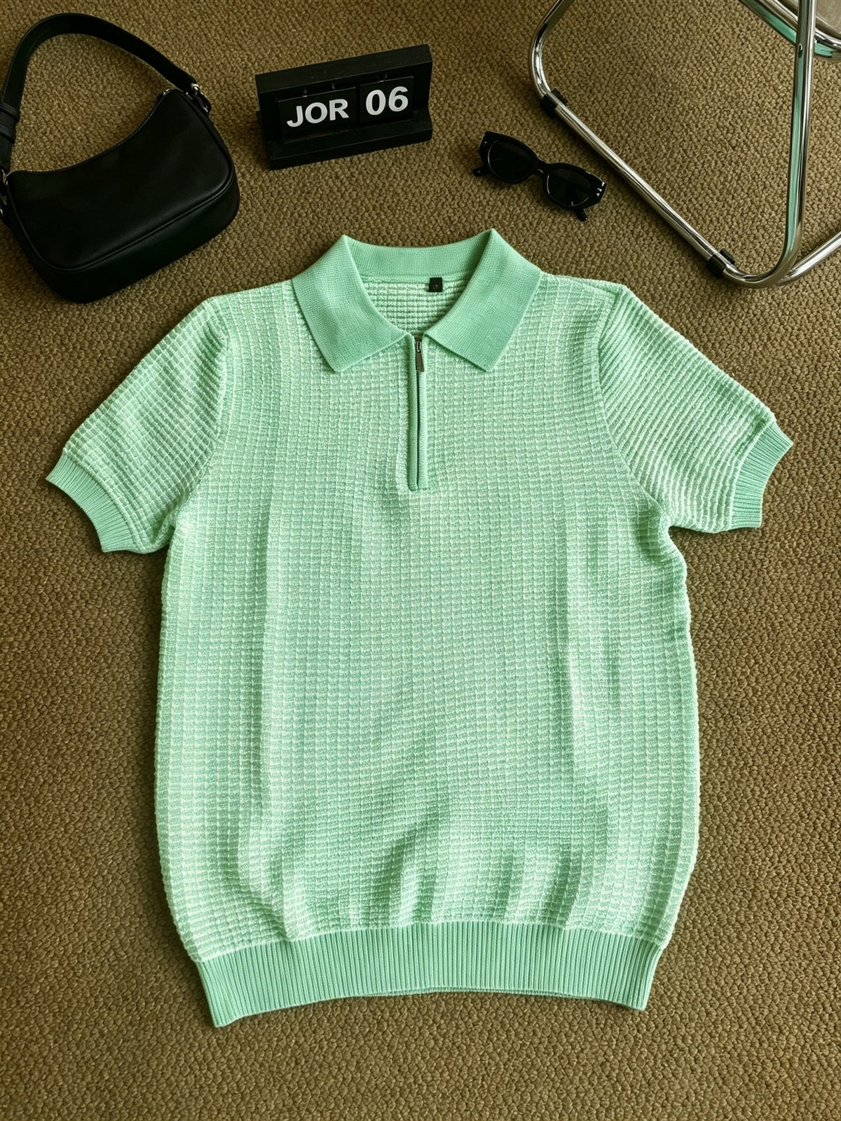 Beck Waffle Polo - Light Green
