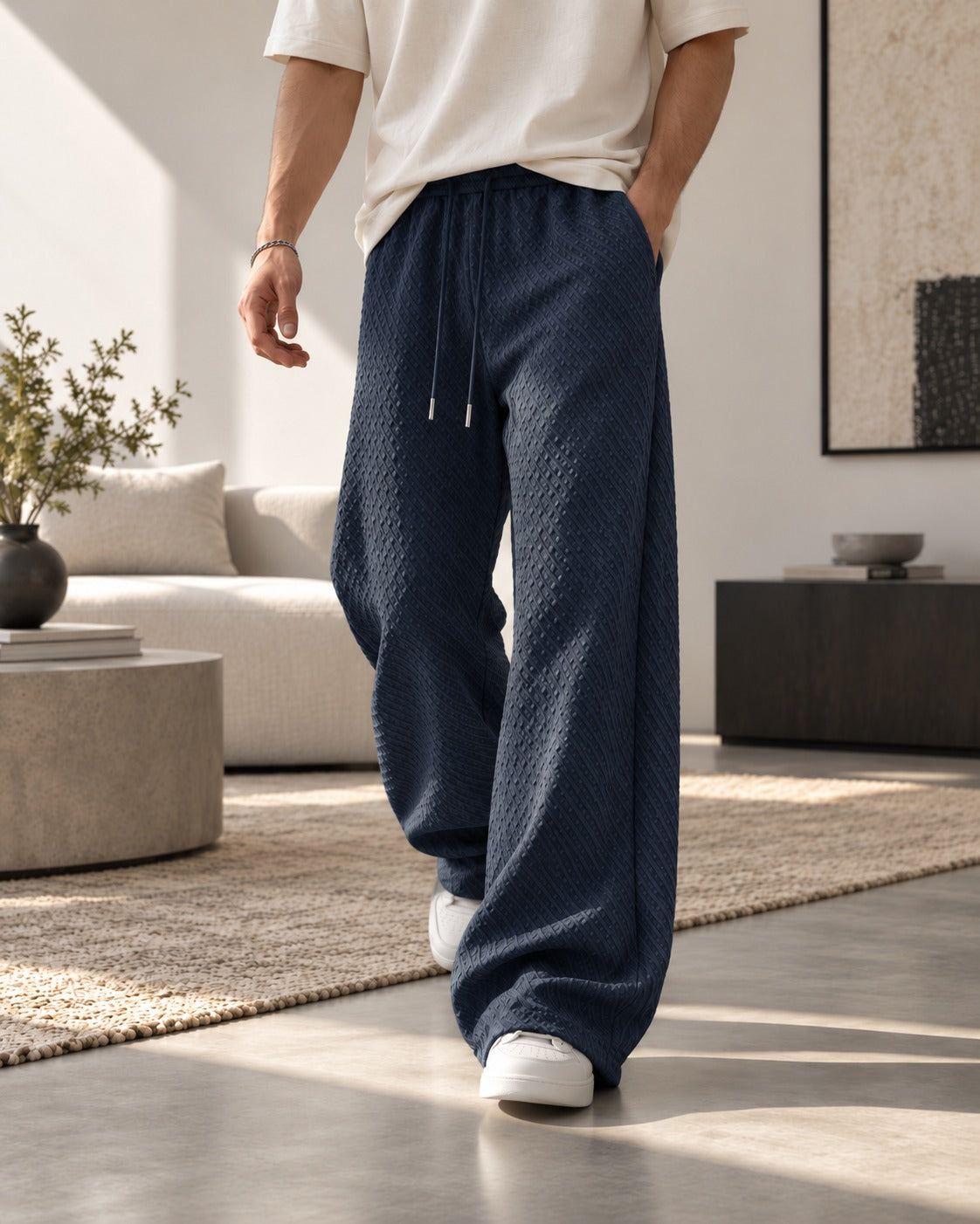 Arlo Lattice Pant - Navy