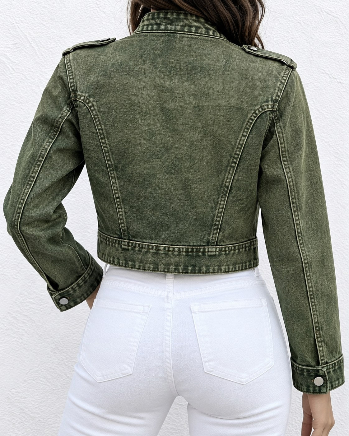 Sloane Military Crop Jacket - Olive