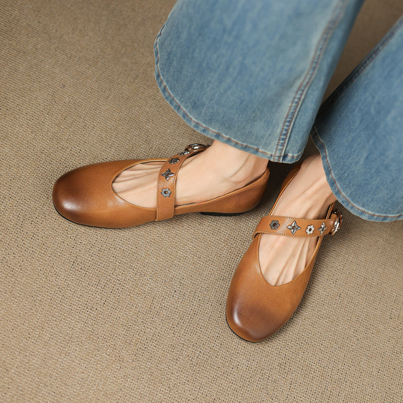 Knox Genuine Leather Flats