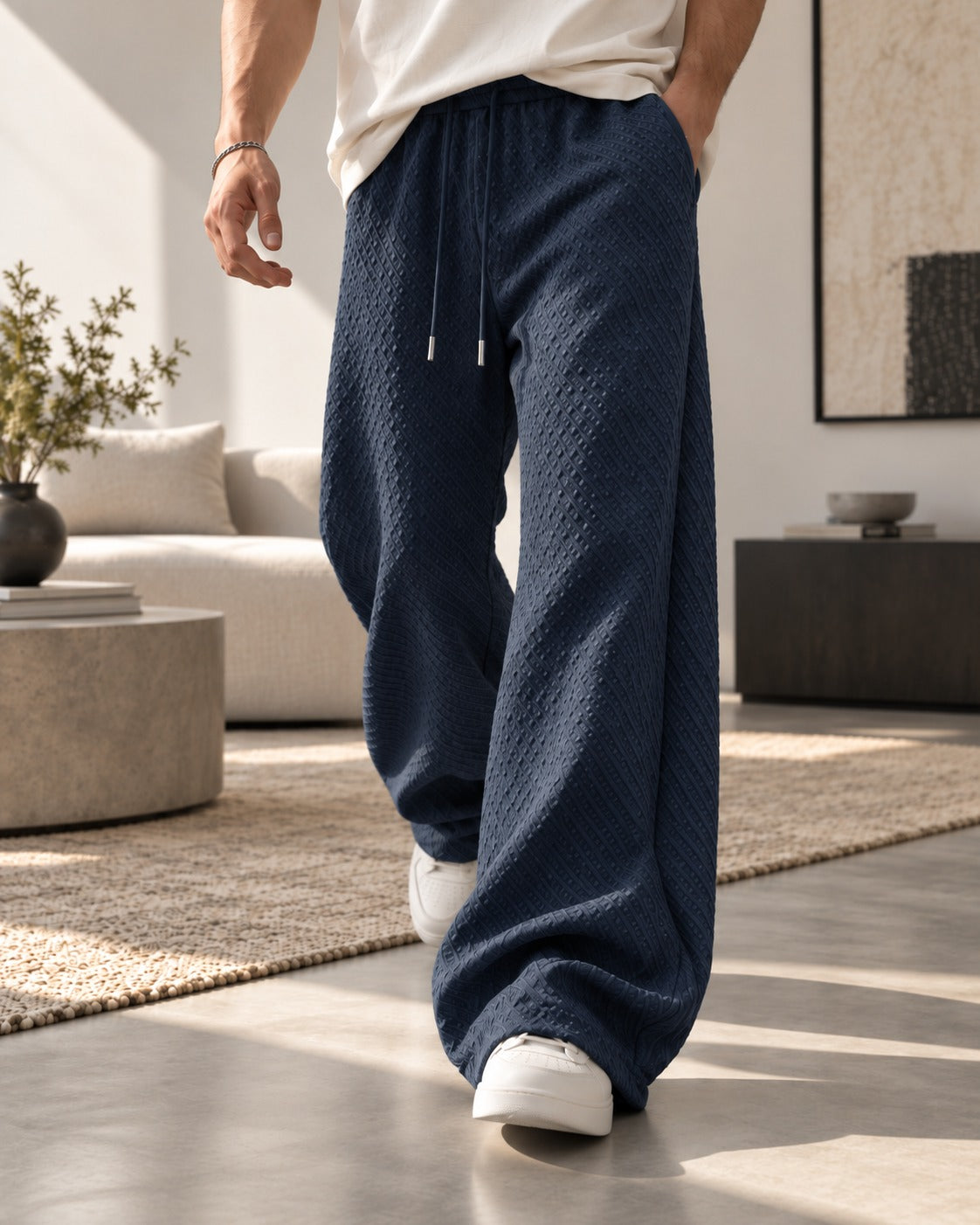 Arlo Lattice Pant - Navy
