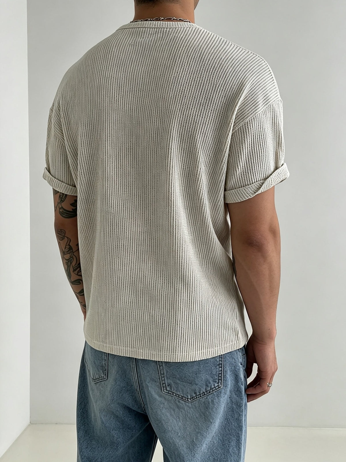 Finn Rib Henley - Off-White
