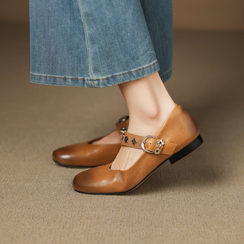 Knox Genuine Leather Flats