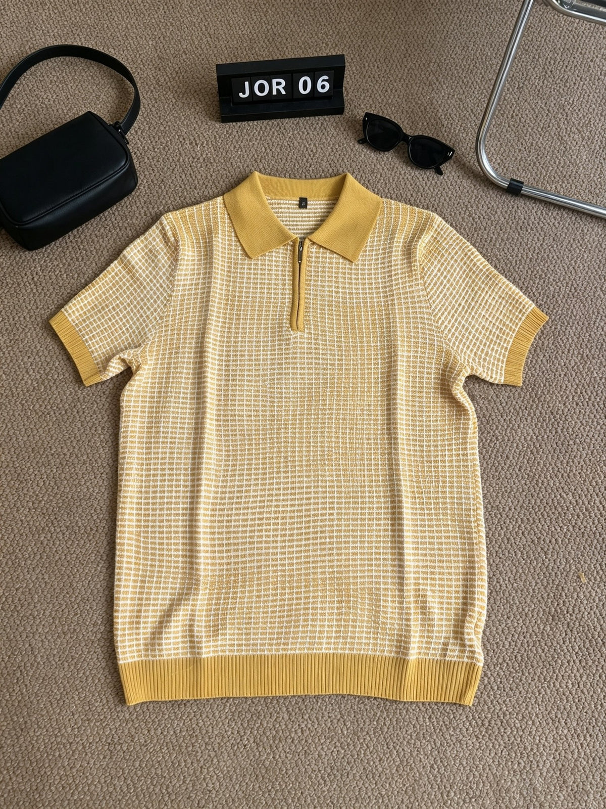 Beck Waffle Polo - Mustard