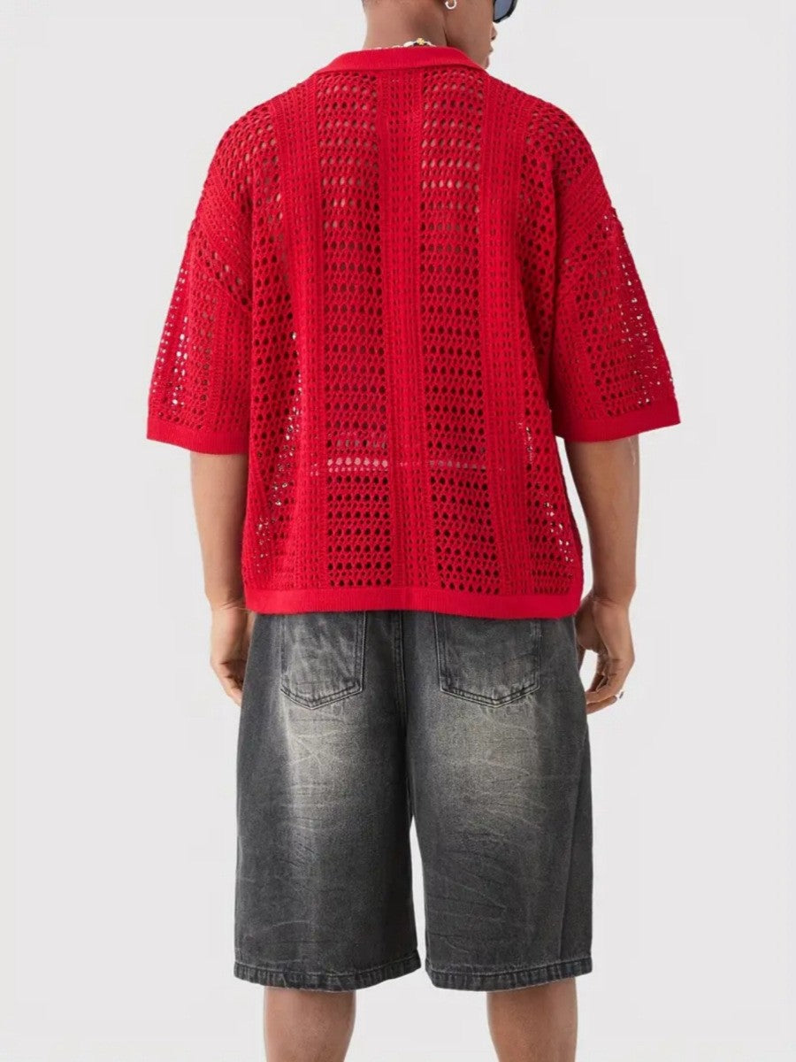 Milo Lattice Polo - Red