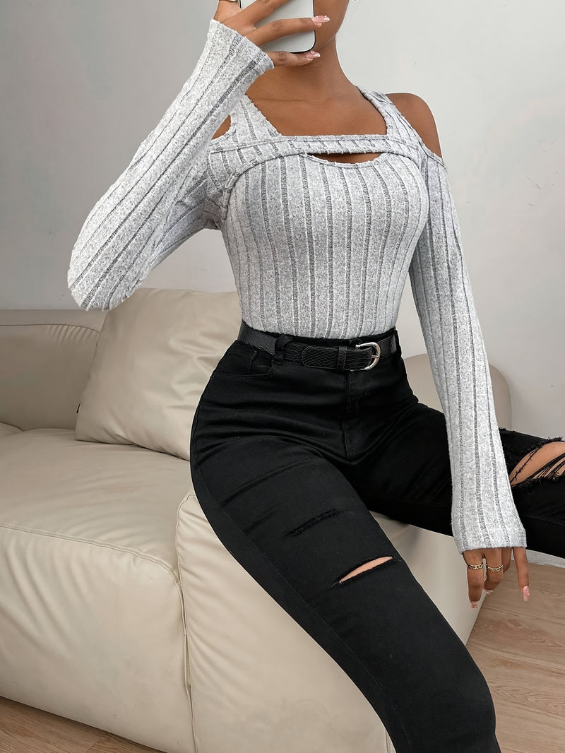 Ellison & Fitz Knit Shoulder Top