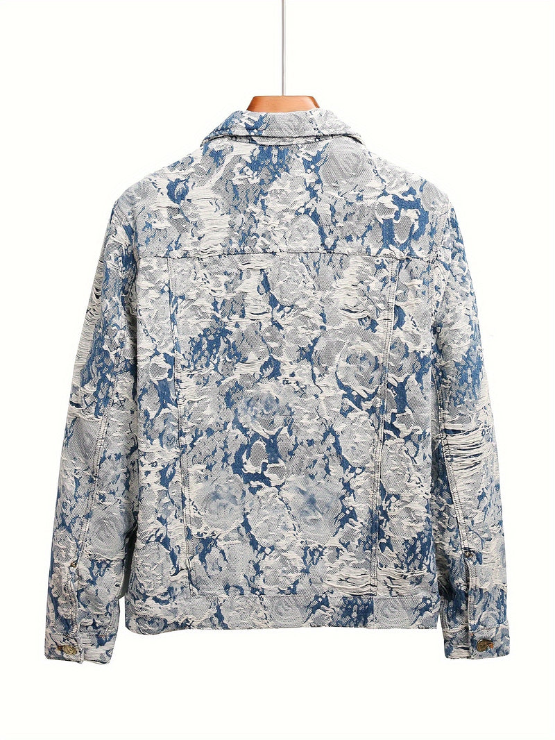 Jacquard Weave Denim Jacket