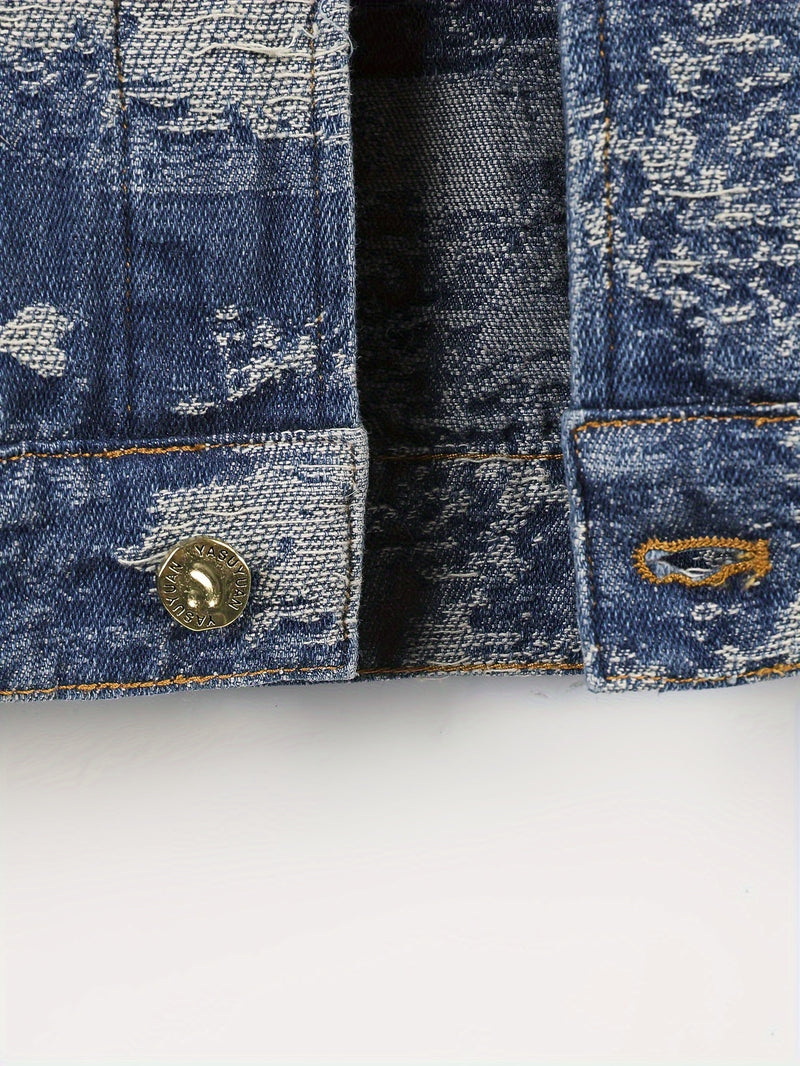 Jacquard Weave Denim Jacket