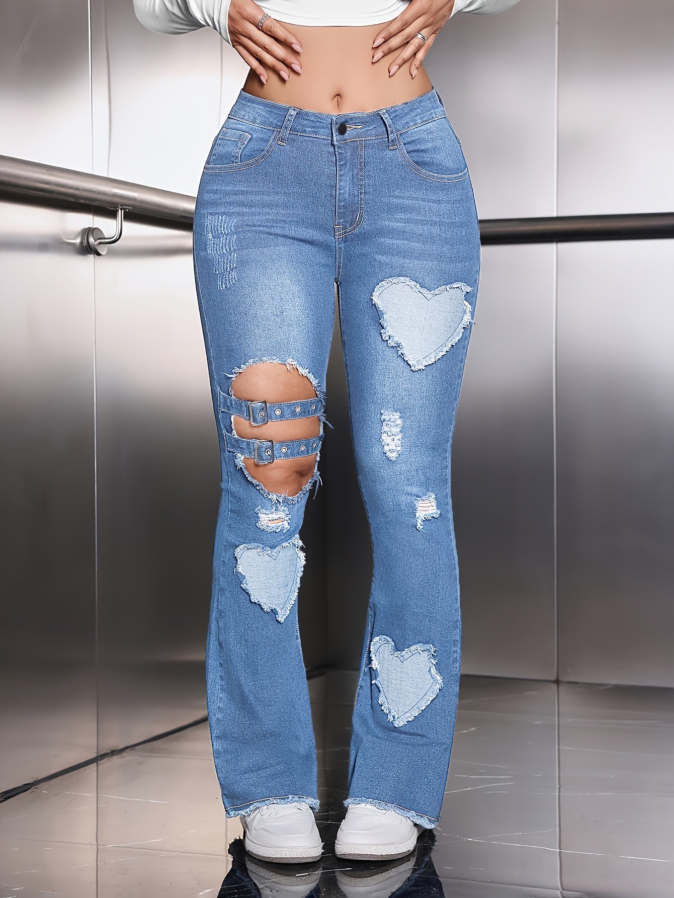 Rhea Heart Patch Jeans