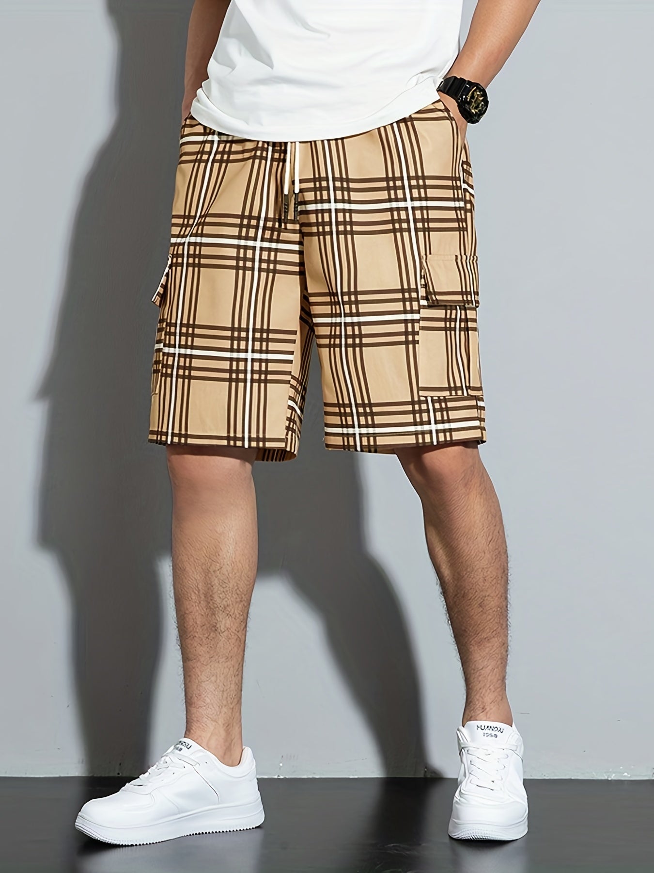 "Grid H" Plaid Shorts