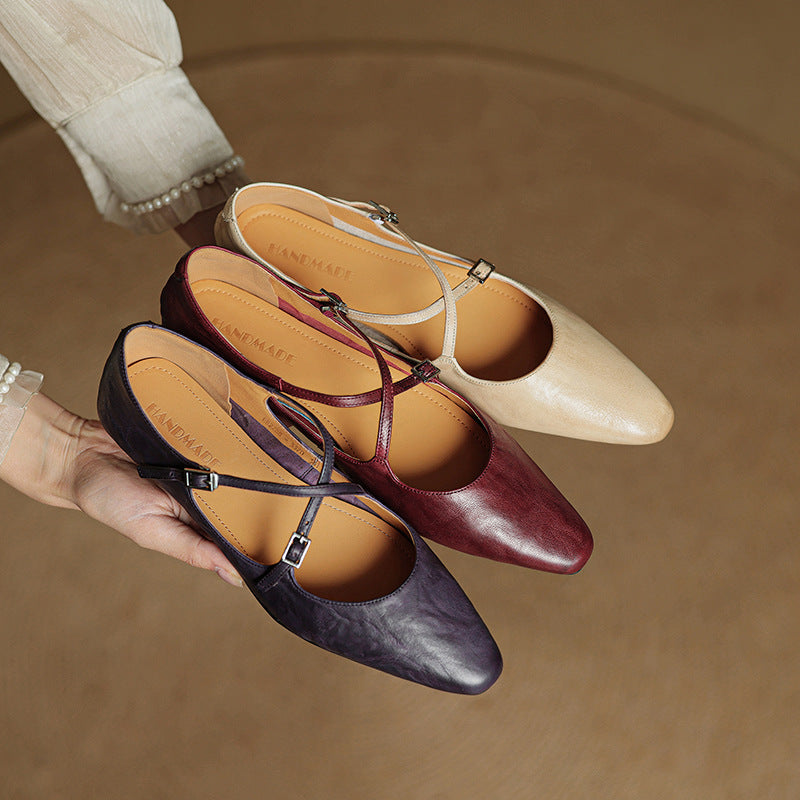 Alverra Genuine Leather Flats