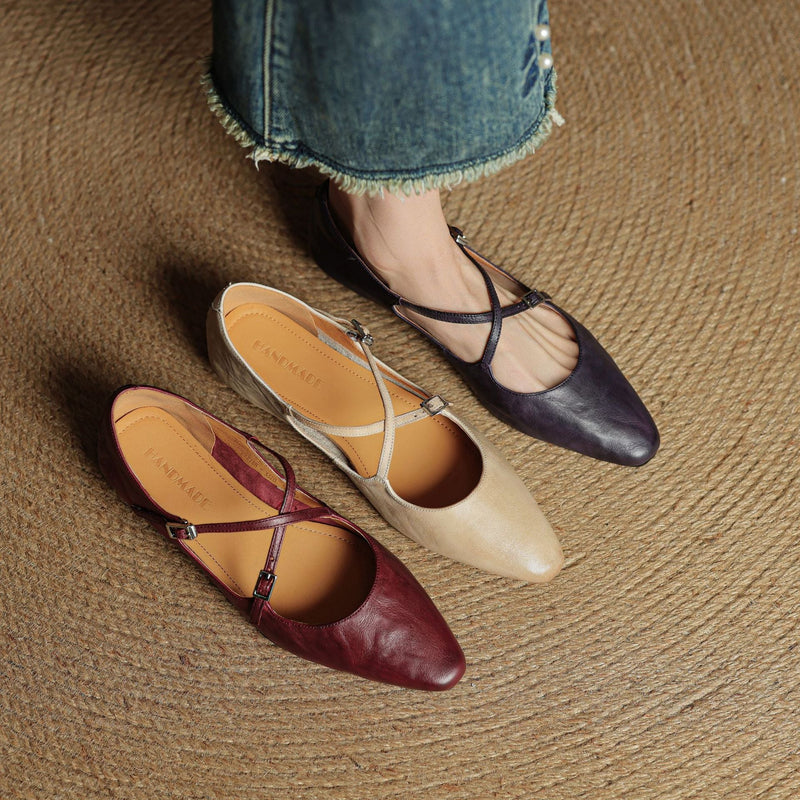 Alverra Genuine Leather Flats