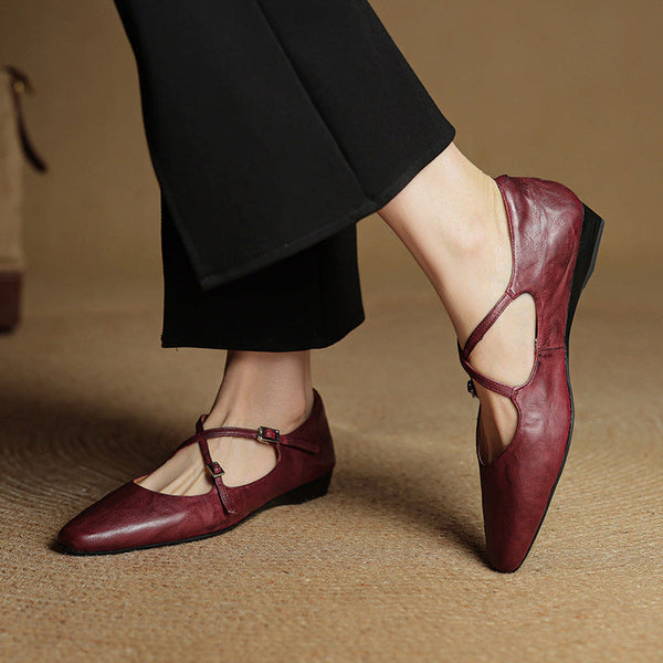 Alverra Genuine Leather Flats