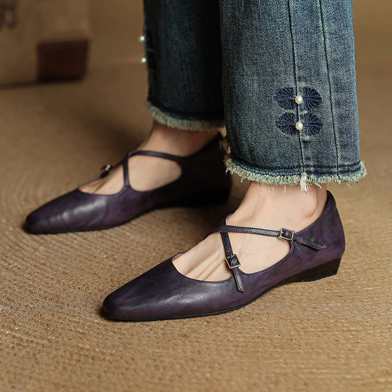 Alverra Genuine Leather Flats