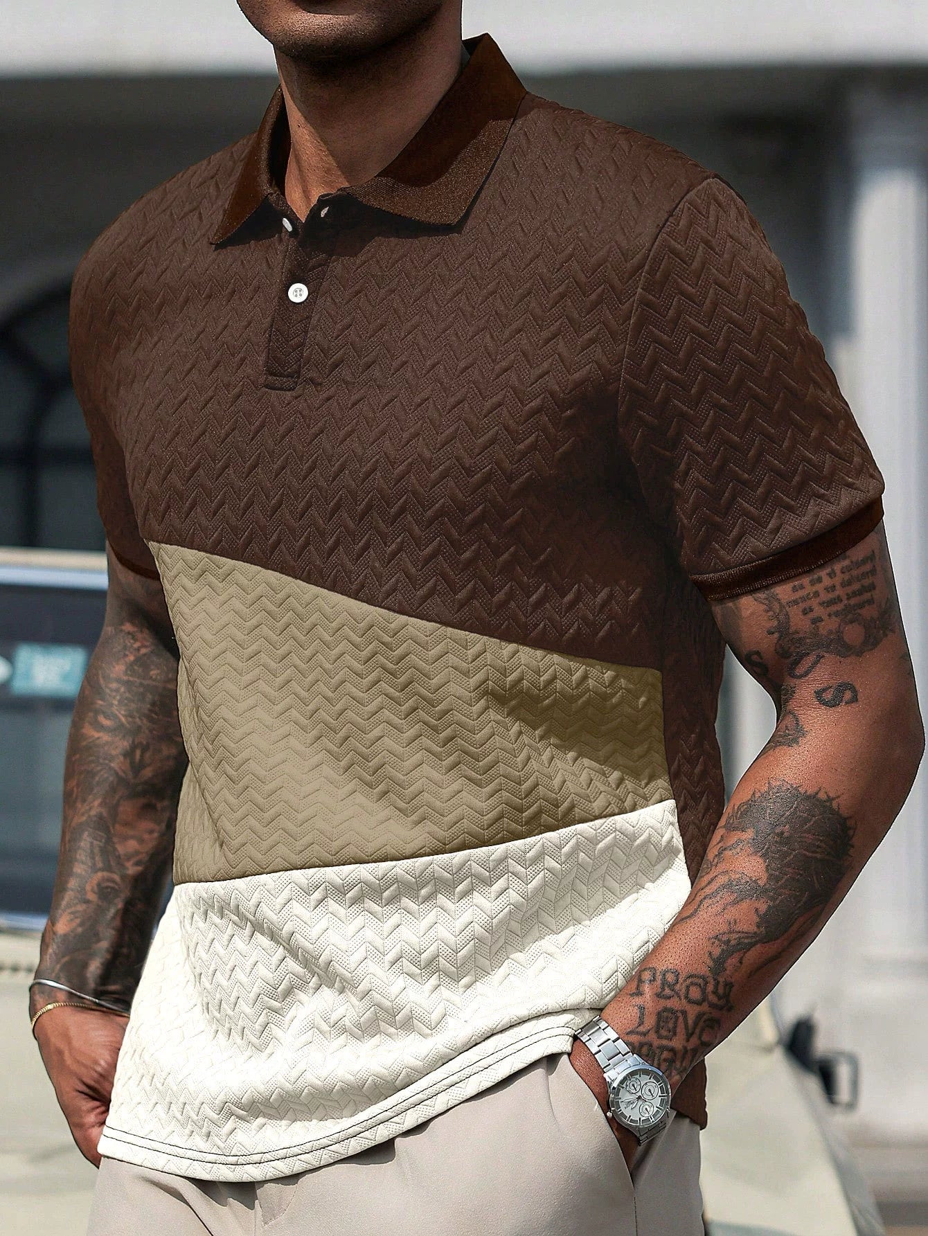 Henrick Herringbone Polo