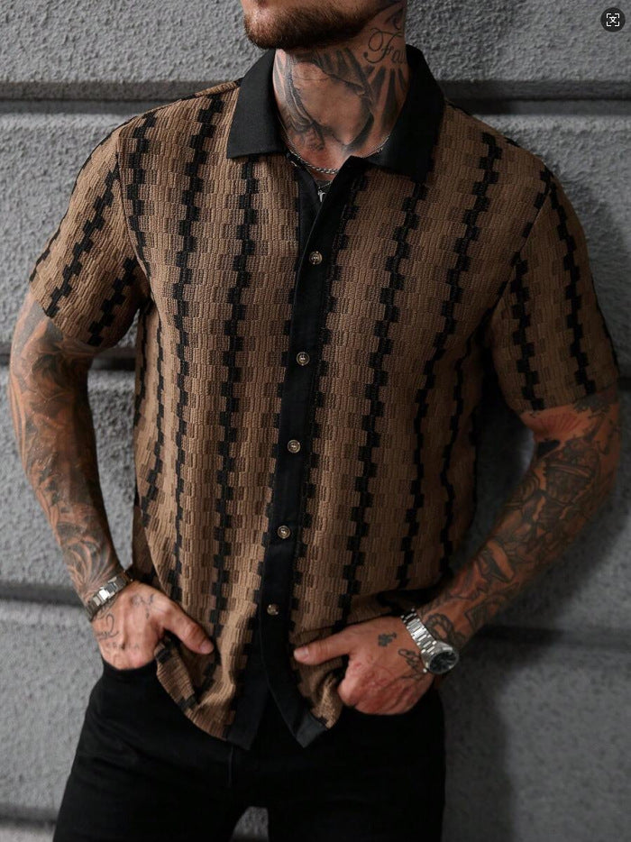 Cavo Stripe Shirt - Brown