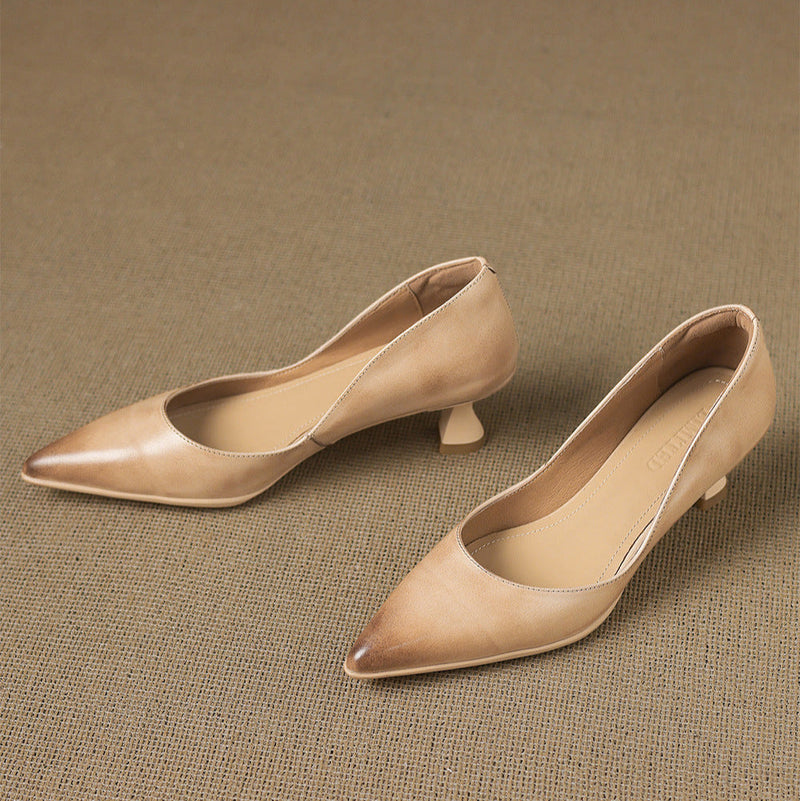 Nadine Genuine Leather Heels