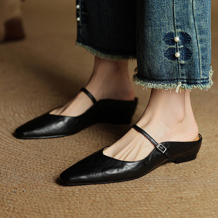 Serena Genuine Leather Mules