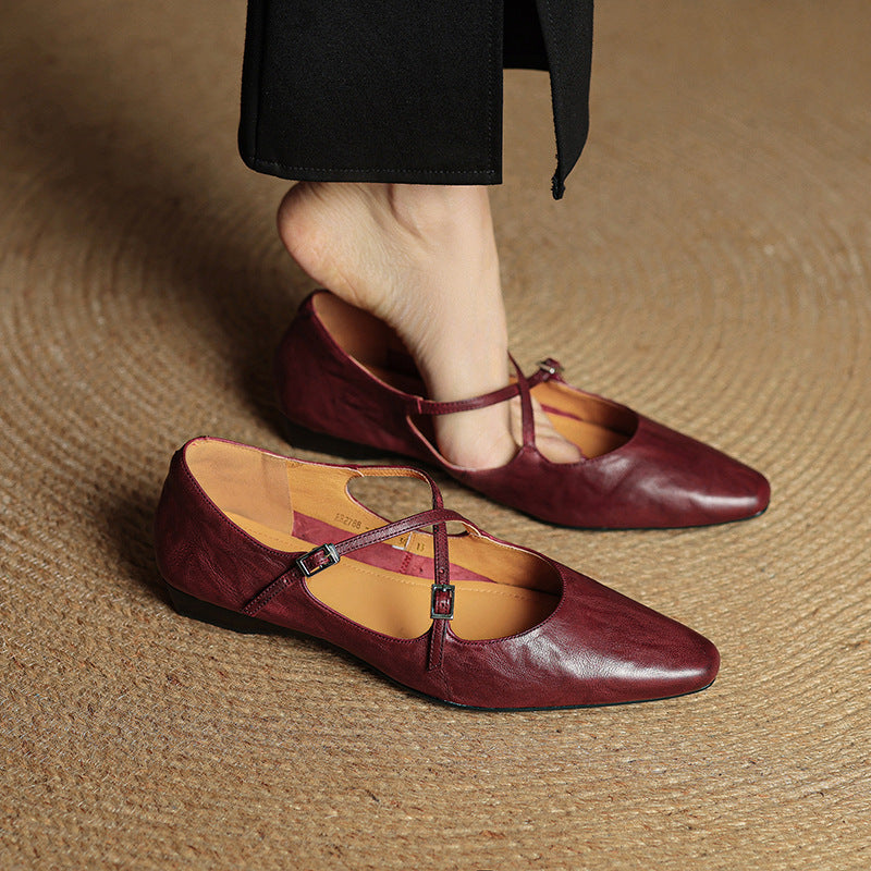 Alverra Genuine Leather Flats