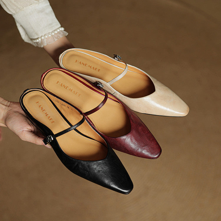Serena Genuine Leather Mules