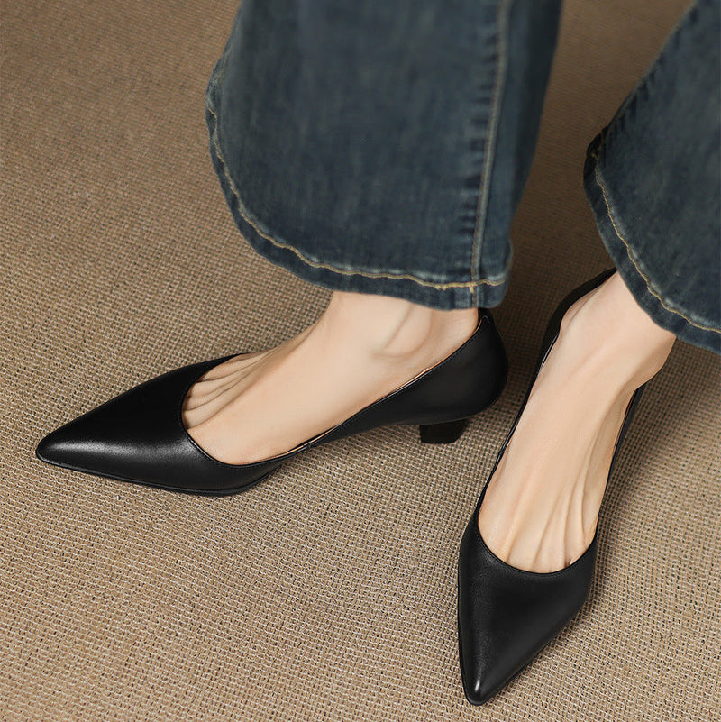 Nadine Genuine Leather Heels