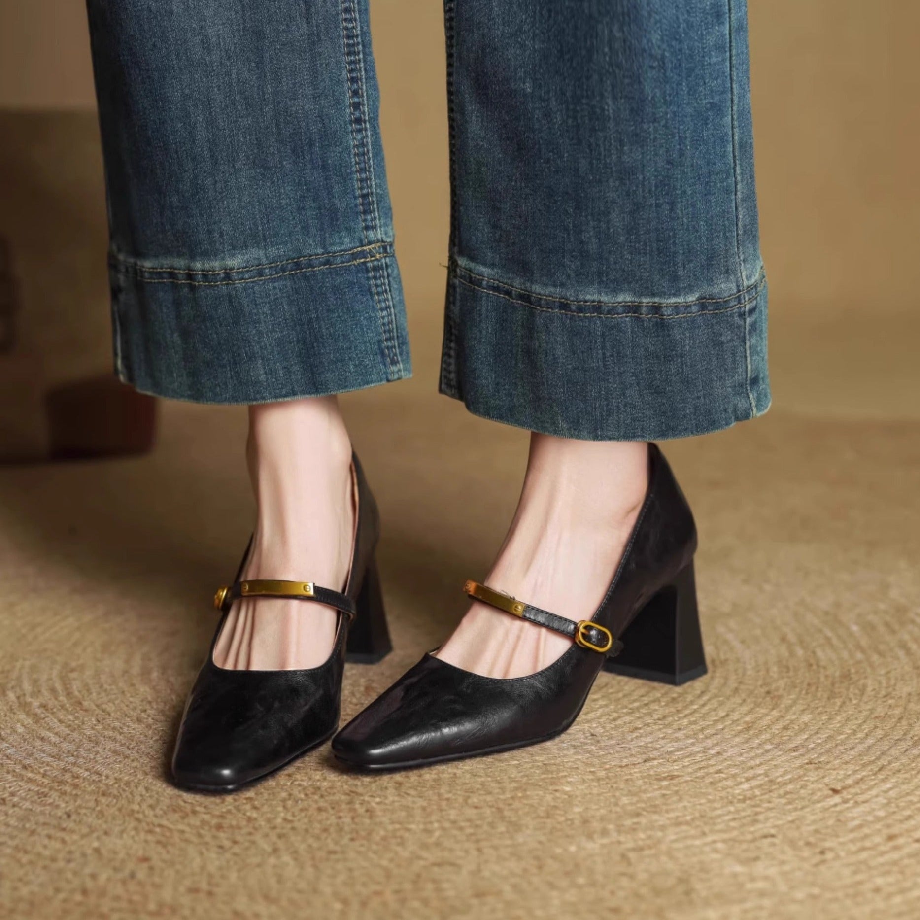 Naomi Genuine Leather Heels