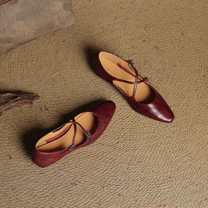 Alverra Genuine Leather Flats