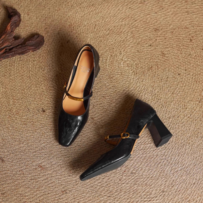 Naomi Genuine Leather Heels