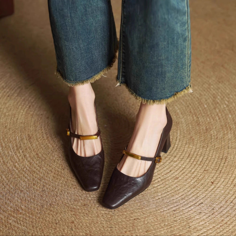 Naomi Genuine Leather Heels