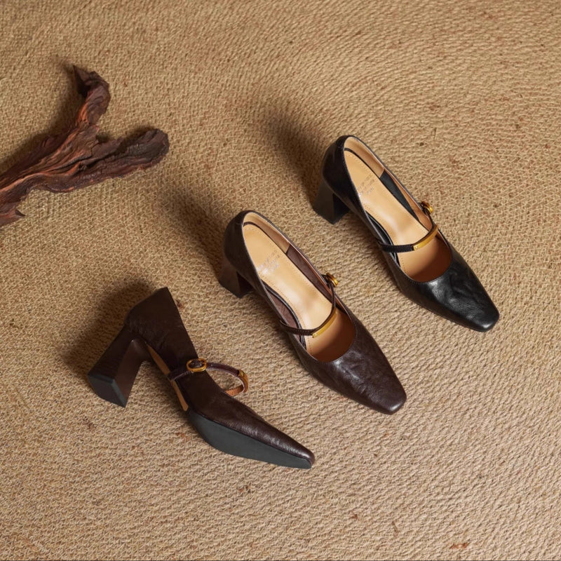 Naomi Genuine Leather Heels