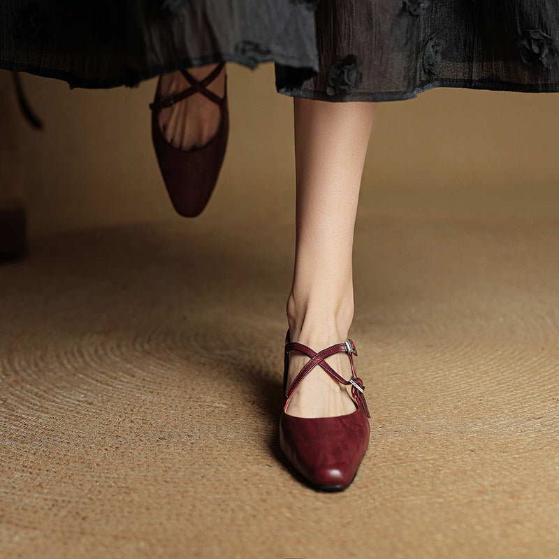 Alverra Genuine Leather Flats