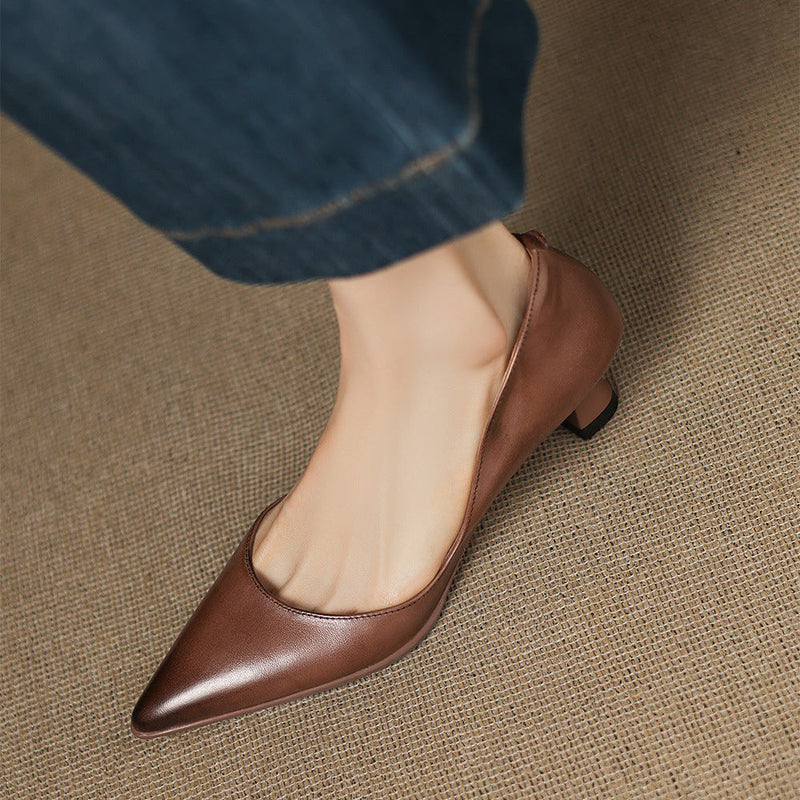 Nadine Genuine Leather Heels