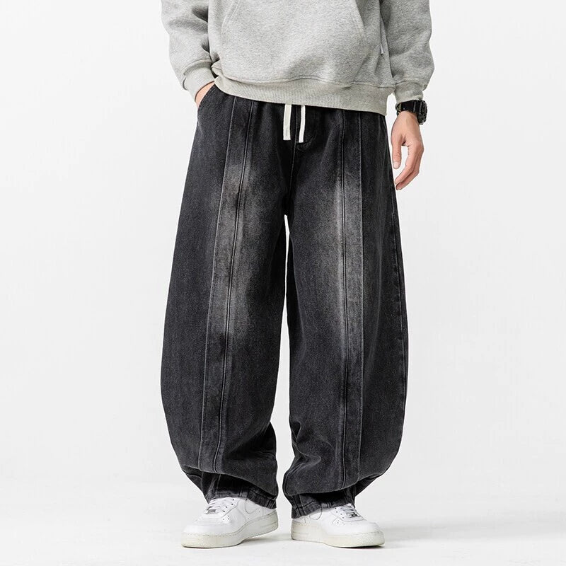 Kenzo Washed Wide-Leg Jean - Black