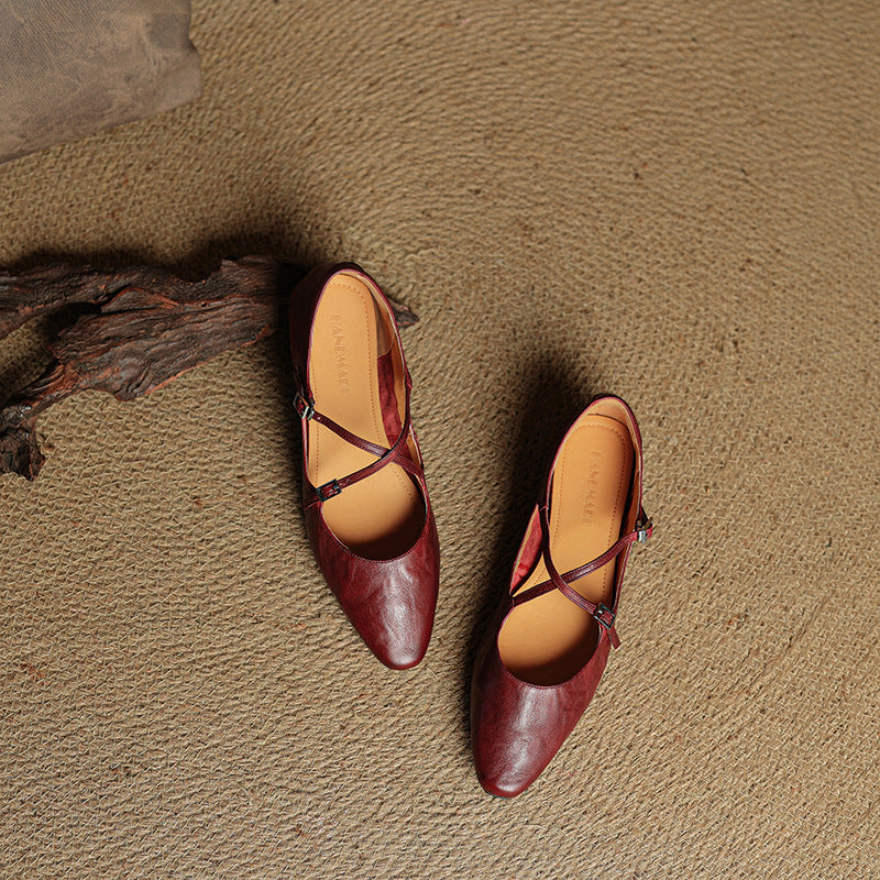 Alverra Genuine Leather Flats